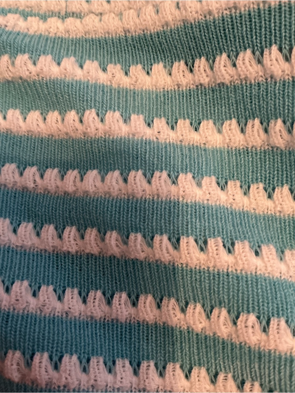 Edikted Aqua and White Striped Knit Crop Top
